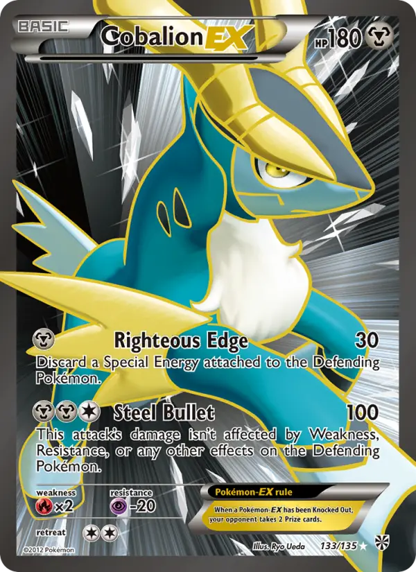 Cobalion-EX Ultra Rare Pokemon card #133 from Plasma Storm