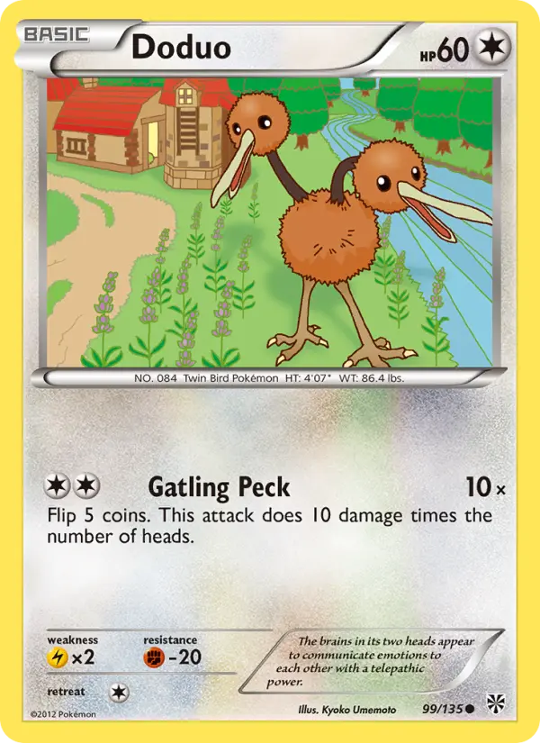 Doduo Common Pokemon card #99 from Plasma Storm