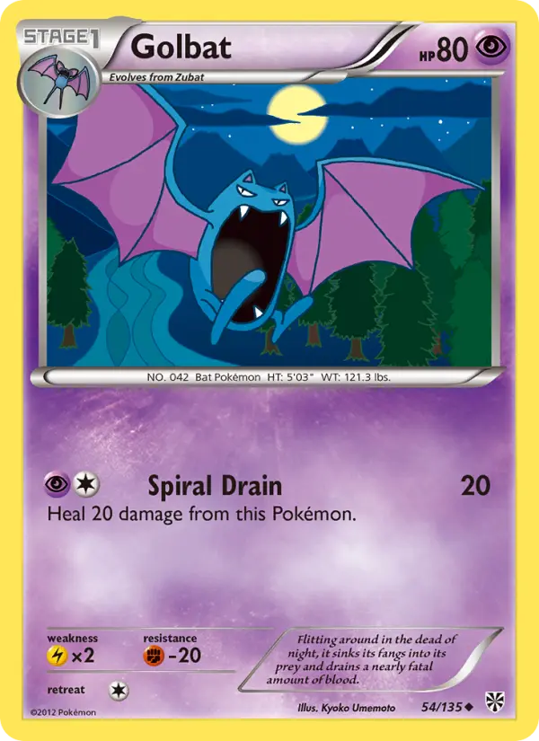 Golbat Uncommon Pokemon card #54 from Plasma Storm