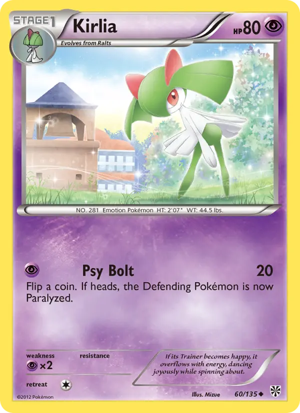 Kirlia Uncommon Pokemon card #60 from Plasma Storm