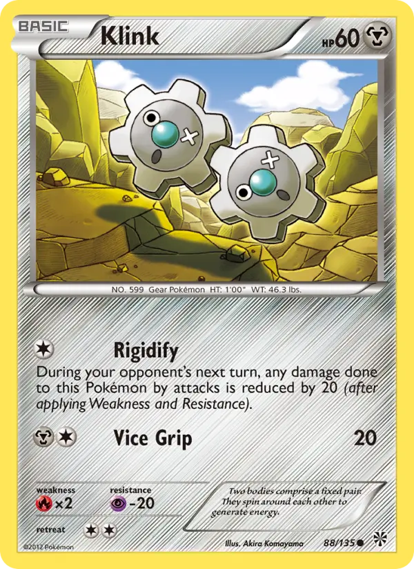 Klink Common Pokemon card #88 from Plasma Storm