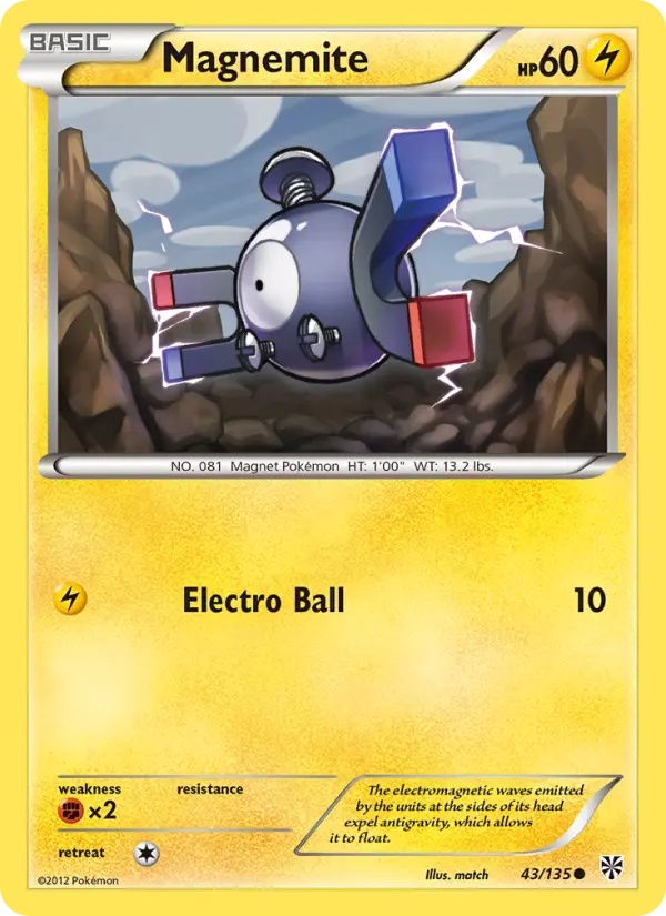 Magnemite Common Pokemon card #43 from Plasma Storm