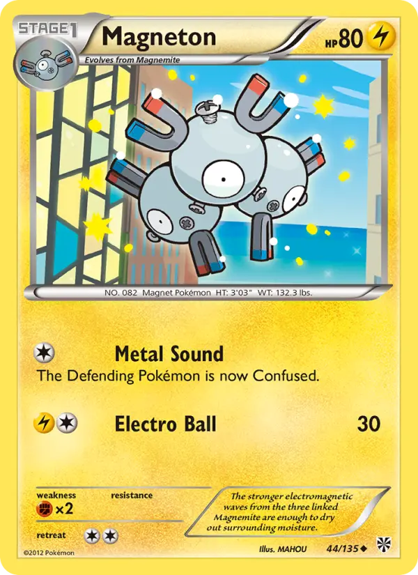 Magneton Uncommon Pokemon card #44 from Plasma Storm