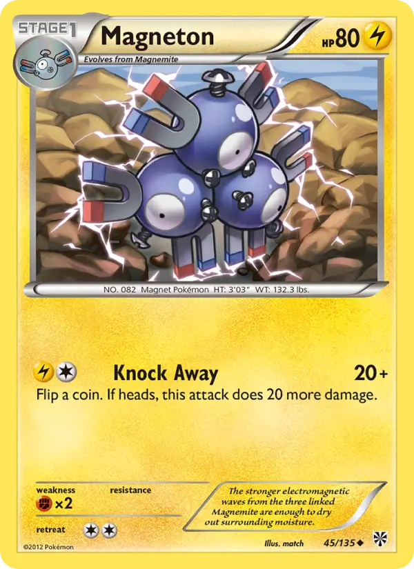 Magneton Uncommon Pokemon card #45 from Plasma Storm