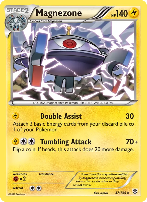 Magnezone Rare Pokemon card #47 from Plasma Storm