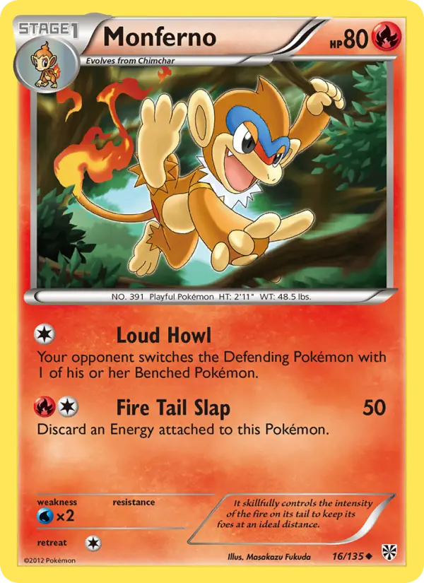 Monferno Uncommon Pokemon card #16 from Plasma Storm
