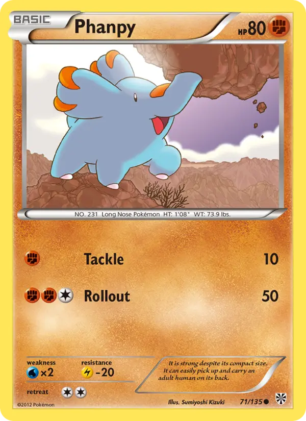 Phanpy Common Pokemon card #71 from Plasma Storm
