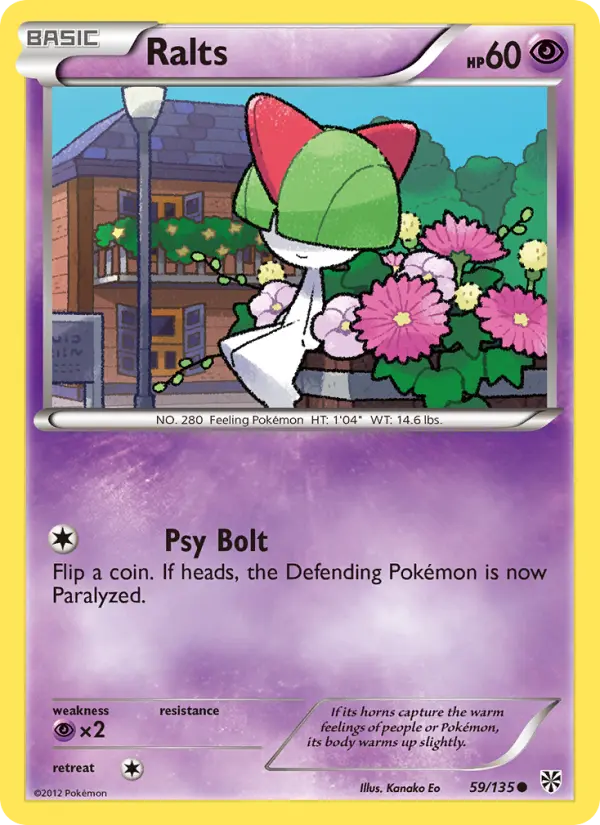 Ralts Common Pokemon card #59 from Plasma Storm