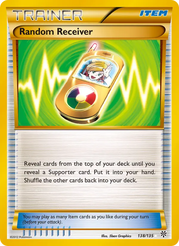 Random Receiver Secret Rare Pokemon card #138 from Plasma Storm