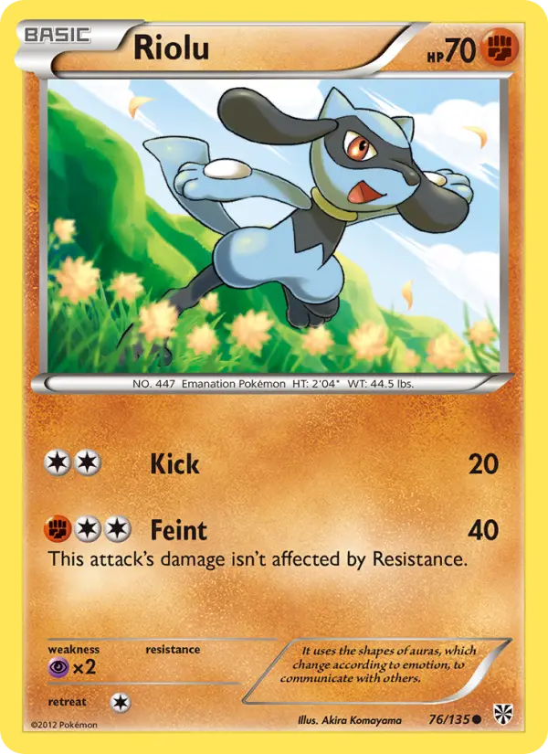 Riolu Common Pokemon card #76 from Plasma Storm