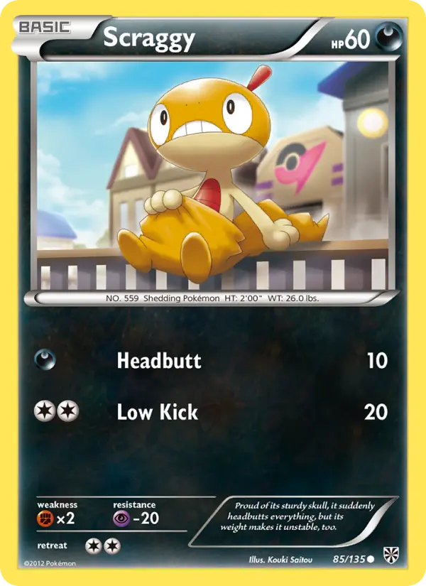 Scraggy Common Pokemon card #85 from Plasma Storm