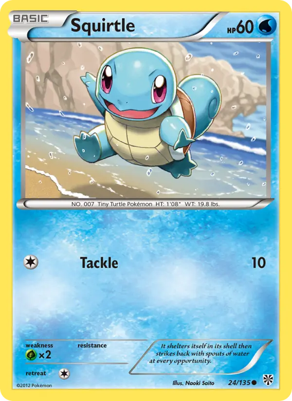 Squirtle Common Pokemon card #24 from Plasma Storm