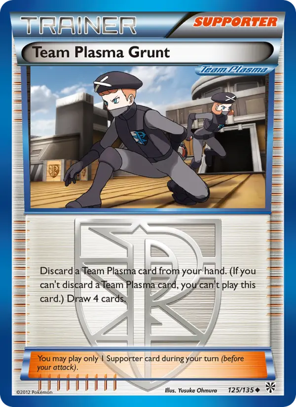 Team Plasma Grunt Uncommon Pokemon card #125 from Plasma Storm