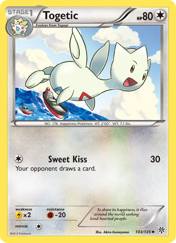 Togetic Uncommon Pokemon card #103 from Plasma Storm