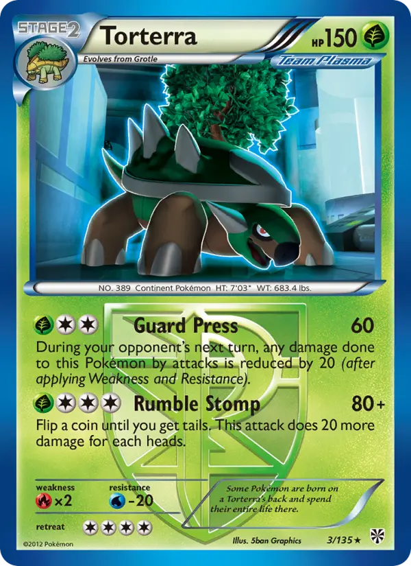 Torterra Rare Pokemon card #3 from Plasma Storm