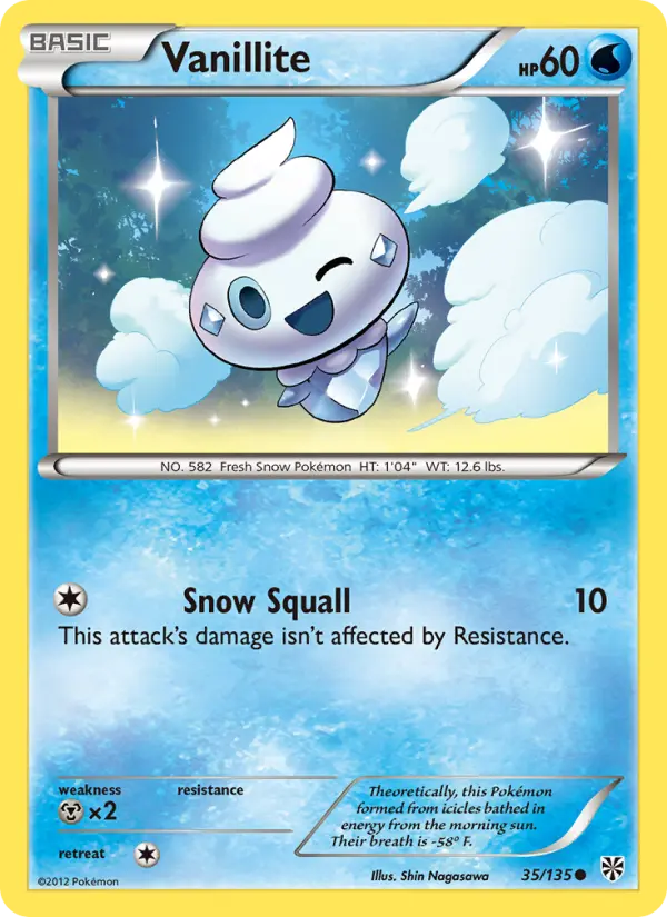 Vanillite Common Pokemon card #35 from Plasma Storm