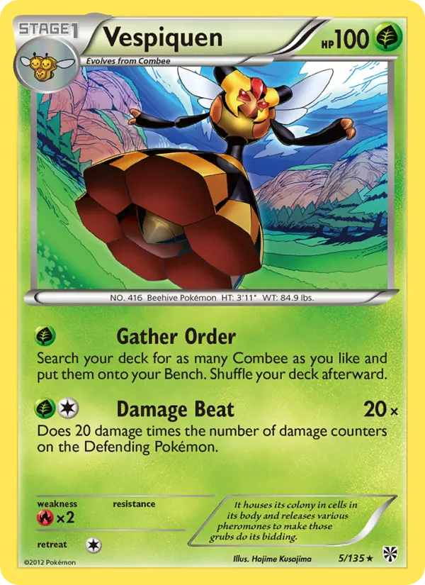 Vespiquen Rare Pokemon card #5 from Plasma Storm