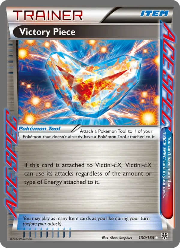 Victory Piece Rare Pokemon card #130 from Plasma Storm