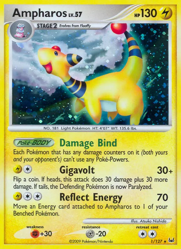 Ampharos Rare Holo Pokemon card #1 from Platinum