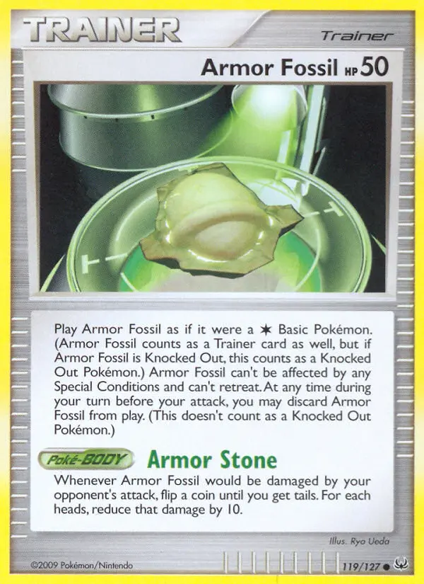 Armor Fossil Common Pokemon card #119 from Platinum