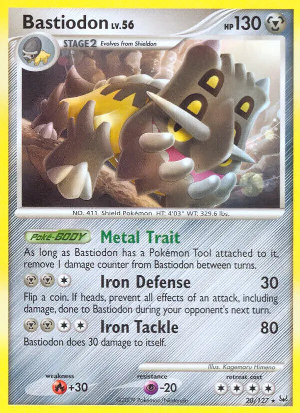 Bastiodon Rare Pokemon card #20 from Platinum