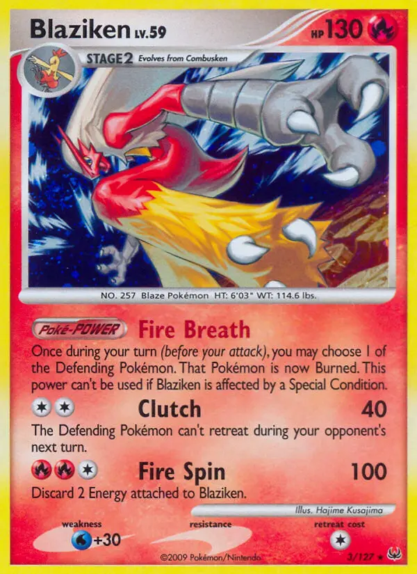 Blaziken Rare Holo Pokemon card #3 from Platinum