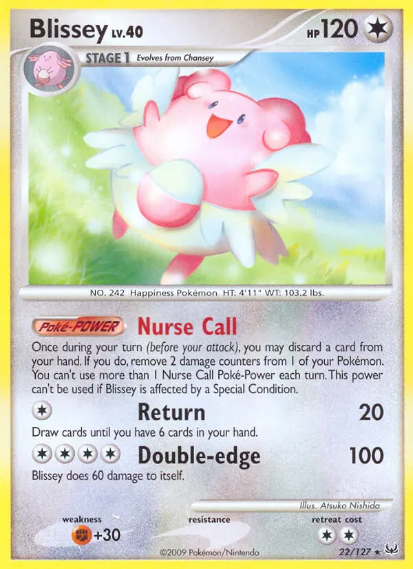 Blissey Rare Pokemon card #22 from Platinum
