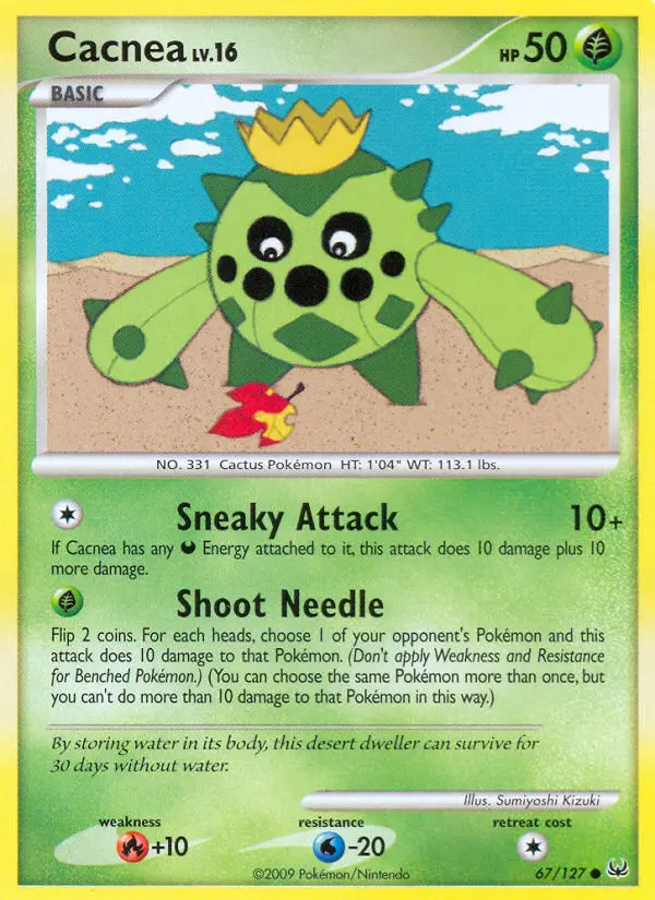 Cacnea Common Pokemon card #67 from Platinum