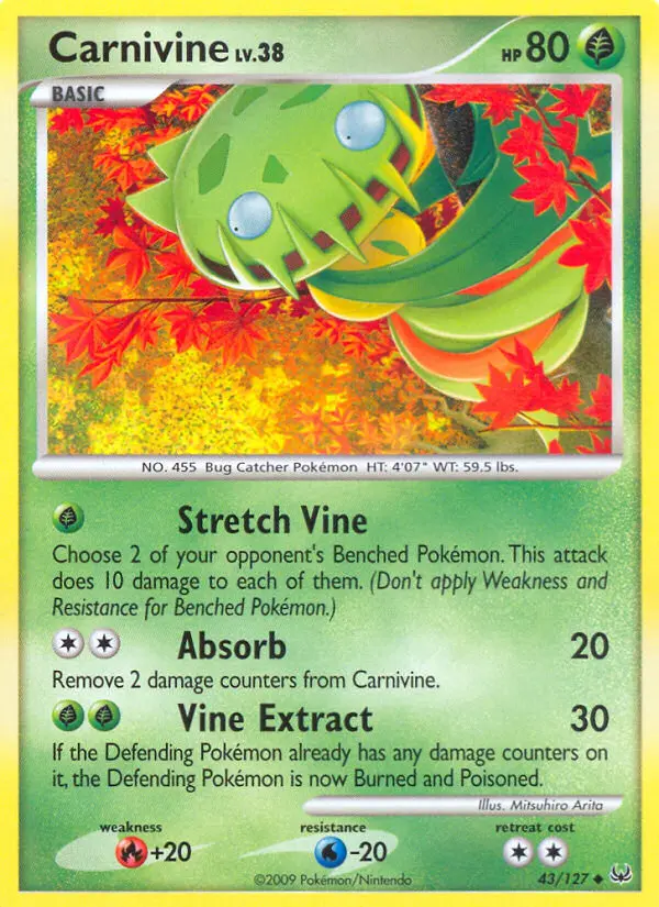 Carnivine Uncommon Pokemon card #43 from Platinum