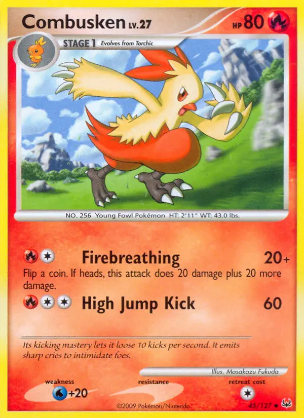 Combusken Uncommon Pokemon card #45 from Platinum