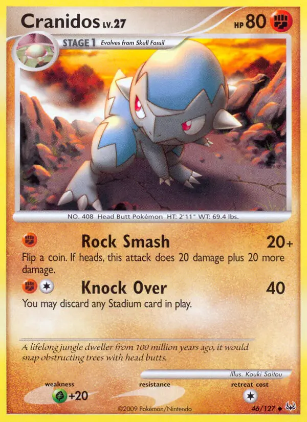 Cranidos Uncommon Pokemon card #46 from Platinum