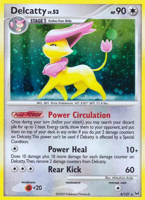 Delcatty Rare Holo Pokemon card #4 from Platinum