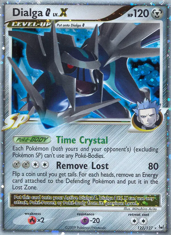 Dialga G Rare Holo LV.X Pokemon card #122 from Platinum