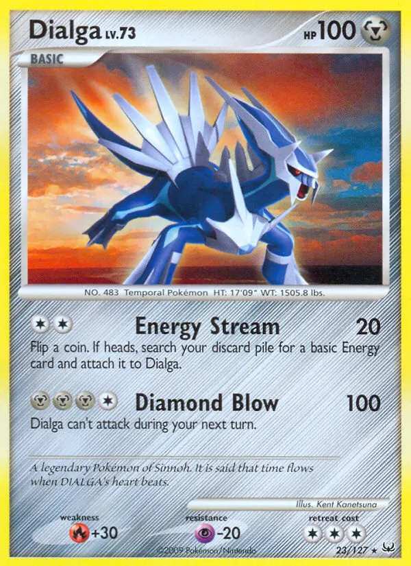 Dialga Rare Pokemon card #23 from Platinum