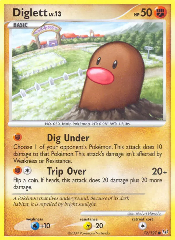Diglett Common Pokemon card #72 from Platinum