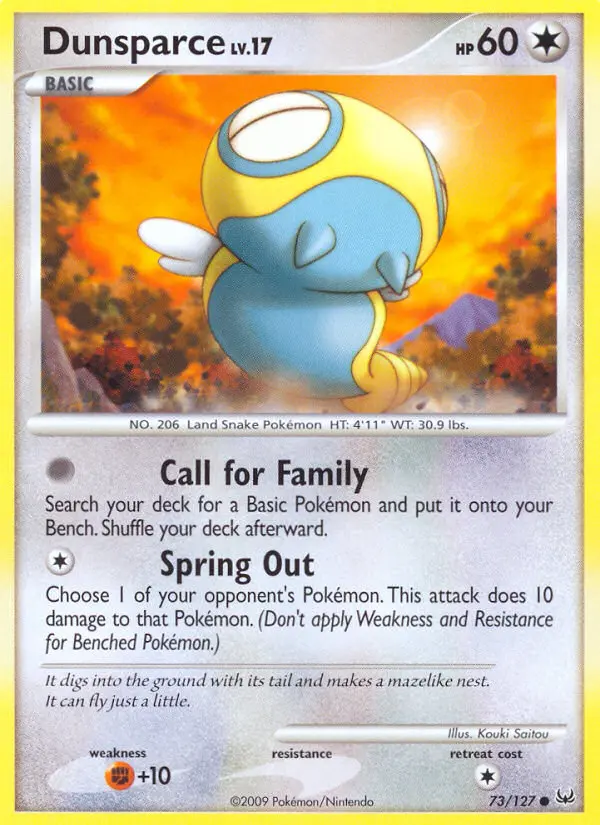 Dunsparce Common Pokemon card #73 from Platinum
