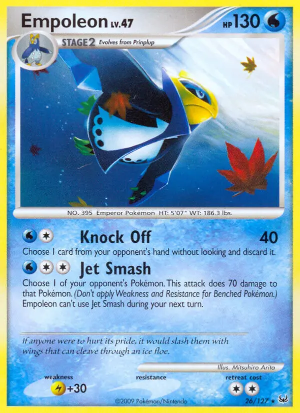 Empoleon Rare Pokemon card #26 from Platinum