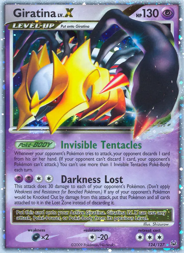 Giratina Rare Holo LV.X Pokemon card #124 from Platinum