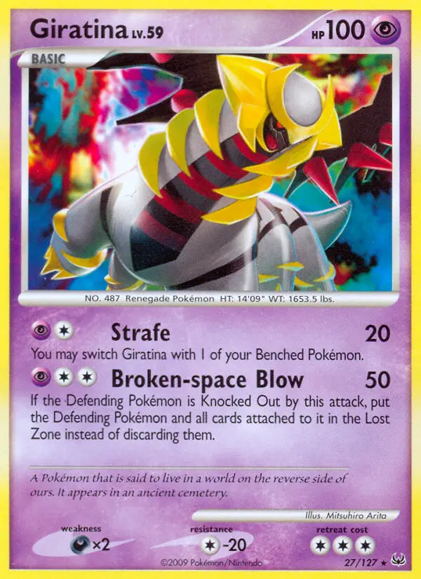 Giratina Rare Pokemon card #27 from Platinum