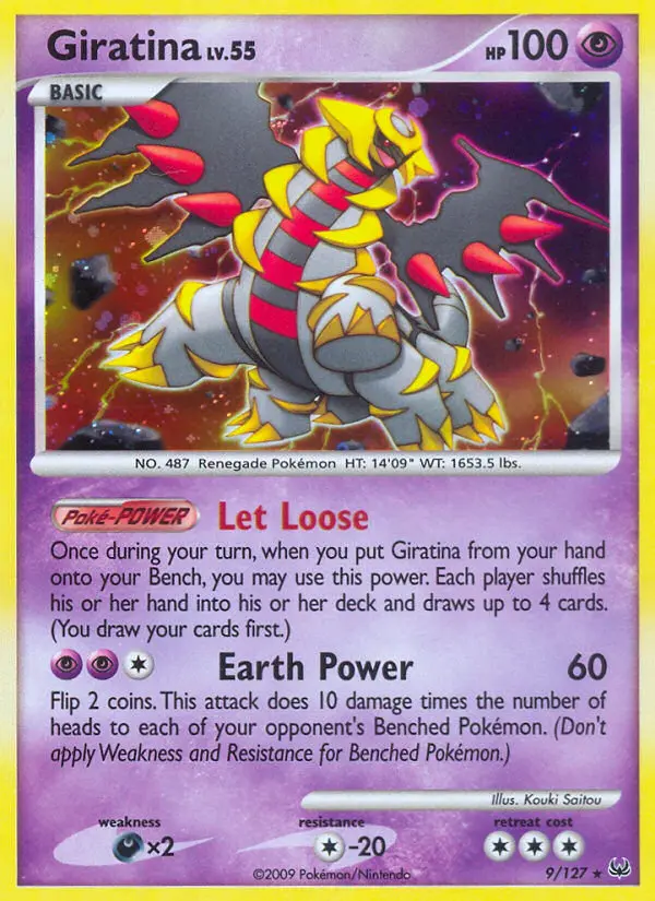 Giratina Rare Holo Pokemon card #9 from Platinum