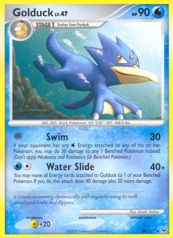 Golduck Rare Pokemon card #29 from Platinum