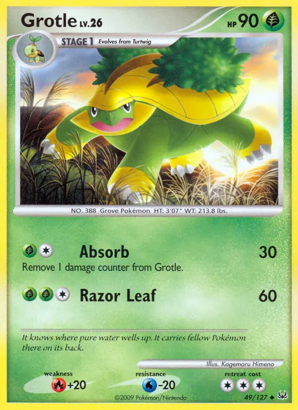 Grotle Uncommon Pokemon card #49 from Platinum