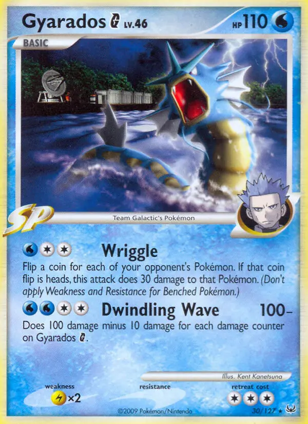 Gyarados G Rare Pokemon card #30 from Platinum