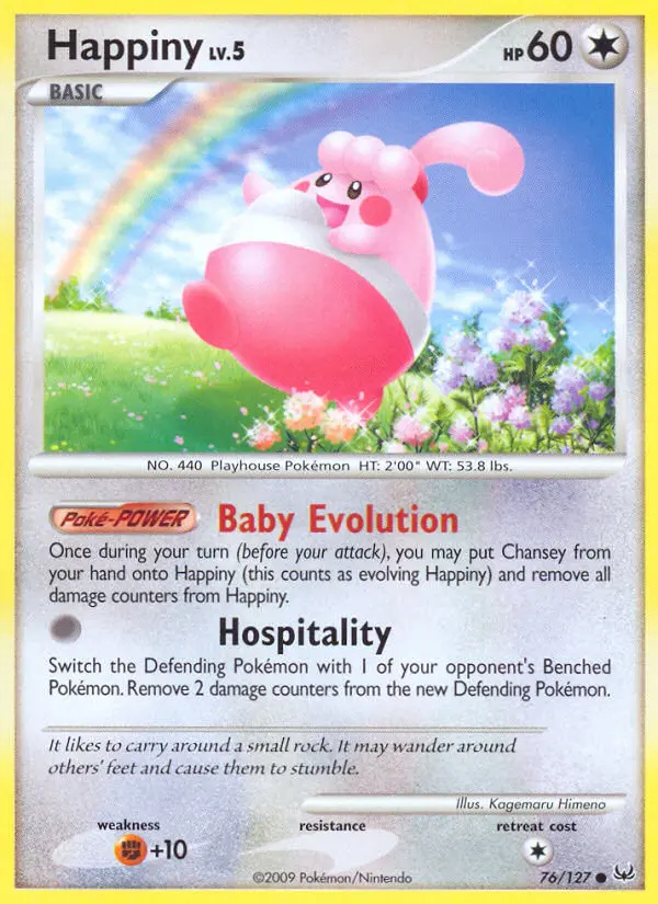 Happiny Common Pokemon card #76 from Platinum