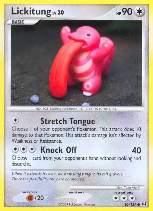 Lickitung Common Pokemon card #80 from Platinum