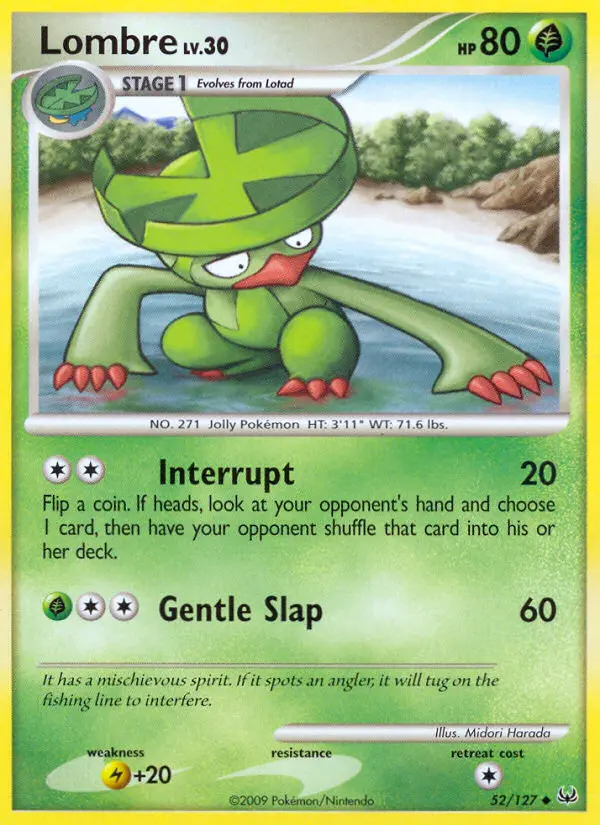 Lombre Uncommon Pokemon card #52 from Platinum