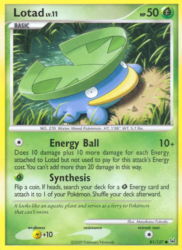 Lotad Common Pokemon card #81 from Platinum