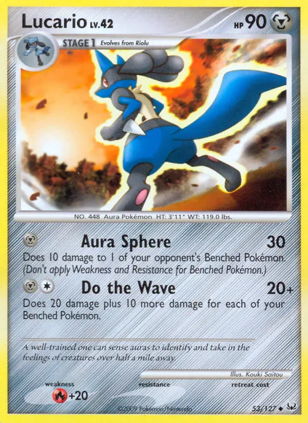 Lucario Uncommon Pokemon card #53 from Platinum