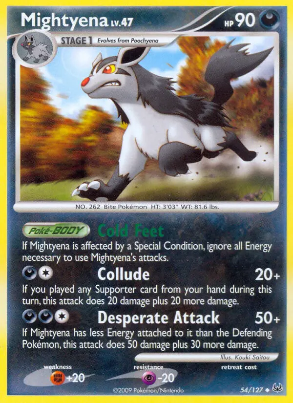 Mightyena Uncommon Pokemon card #54 from Platinum