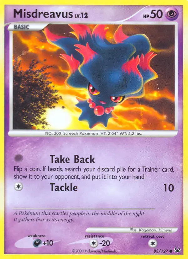 Misdreavus Common Pokemon card #83 from Platinum
